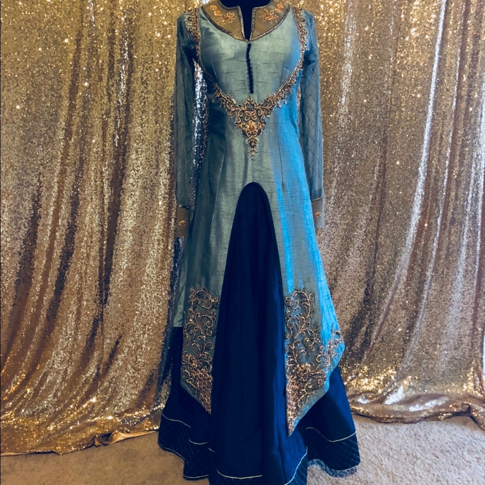 Lehenga, Handmade skirt with long asymmetrical top